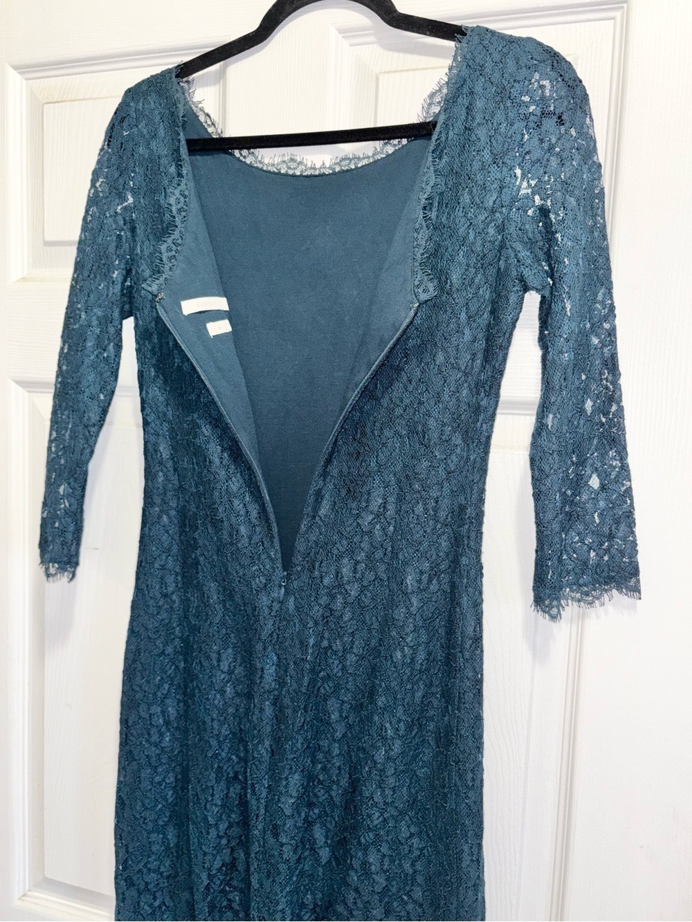 Aritzia Babaton Rafael Lace Mini Dress Dark Teal Formal Size 4 - Picture 13 of 16